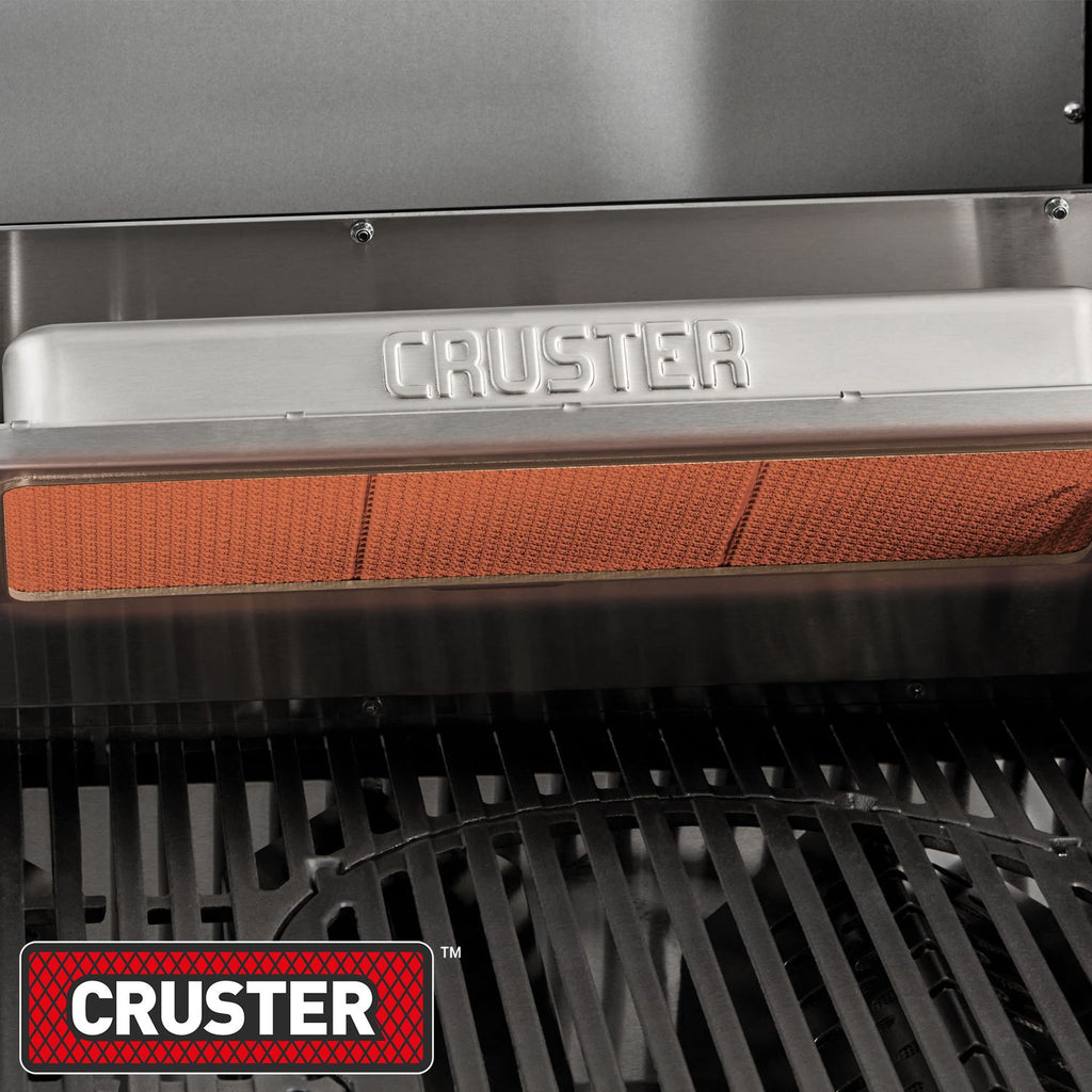 Detalj av justerbar CRUSTER bakbrenner på Gassgrill UNIQ 4 IK