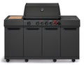 Gassgrill UNIQ 4 IK Kitchen Shadow med CRUSTER bakbrenner forfra