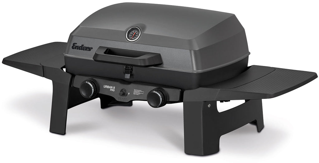 Montert Gassgrill Urban II Pro med tralle 2 brennere støpejernsrist