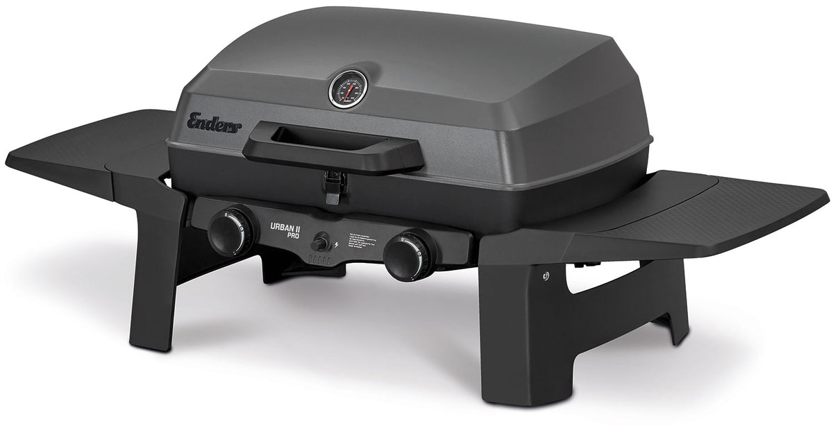 Montert Gassgrill Urban II Pro med tralle 2 brennere støpejernsrist