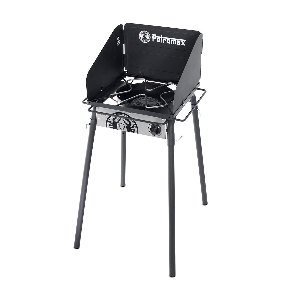 Gasskoker GE45 med enkeltbrenner 5 kW 45x45 cm Petromax forfra