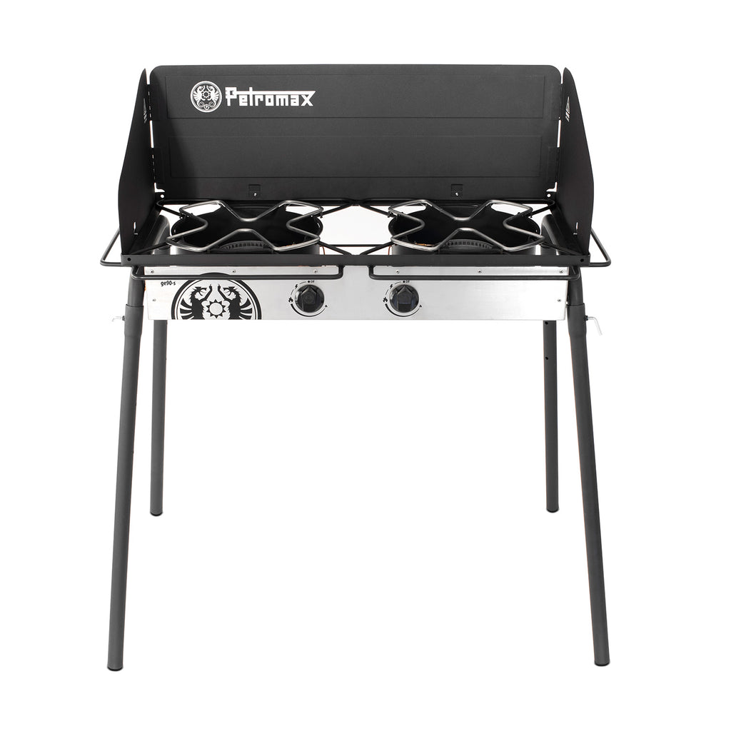 Bakside av Gasskoker GE90 med 2 brennere 90x45 cm kokeflate