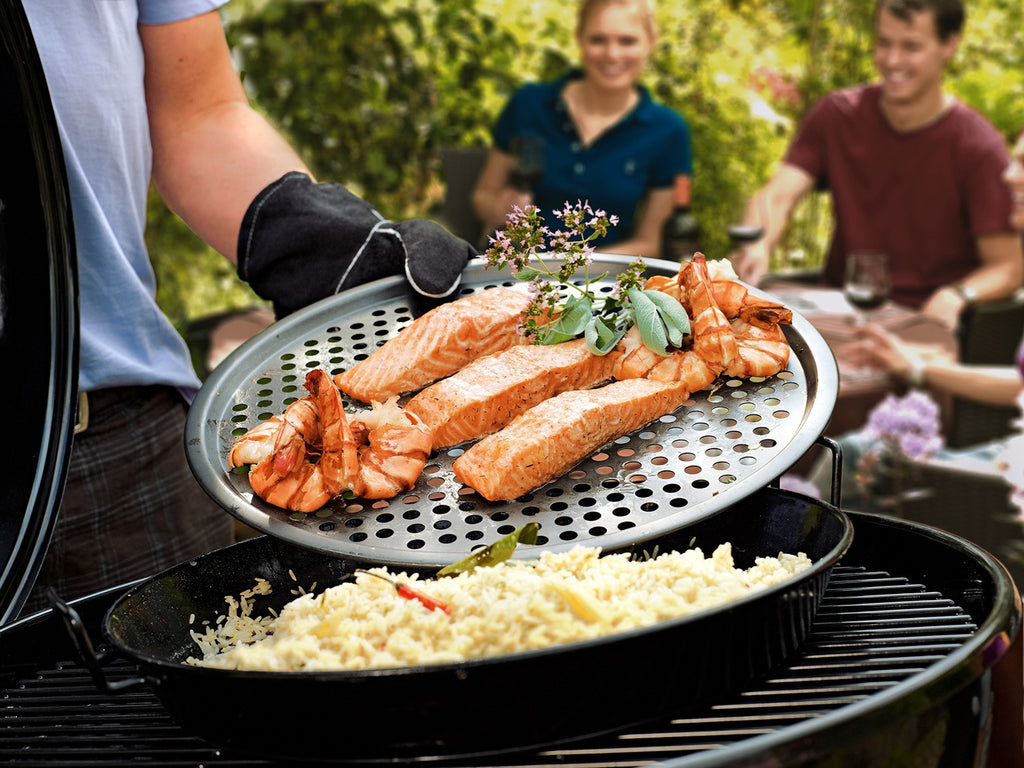 Gourmet sett 2-delt panne 34 cm og pizzabrett 35 cm Outdoorchef bakside