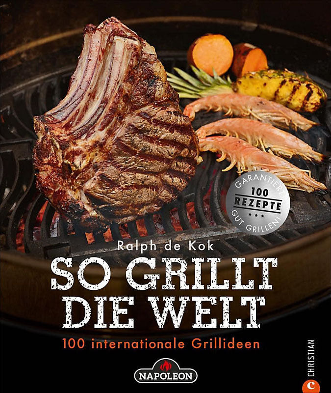 Grillbok "So grillt die Welt" 100 oppskrifter - Napoleon forside