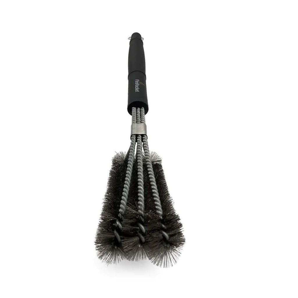 Grillbørste 3-hoder rustfritt stål 45 cm - FireRocket med håndtak