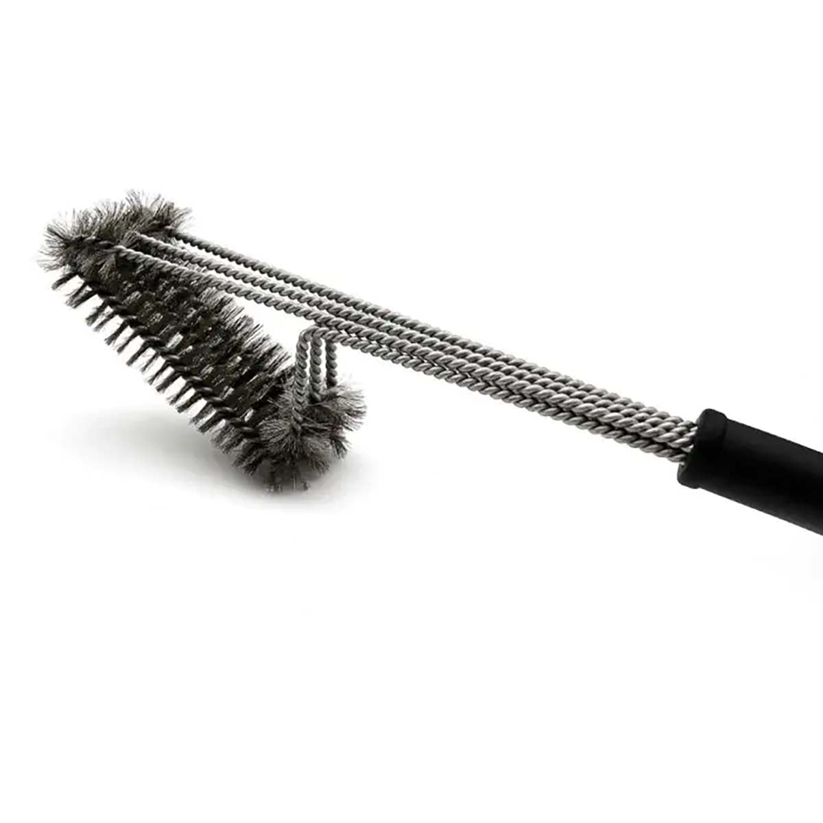 Grillbørste 3-raders rustfritt stål 55 cm - FireRocket bakside