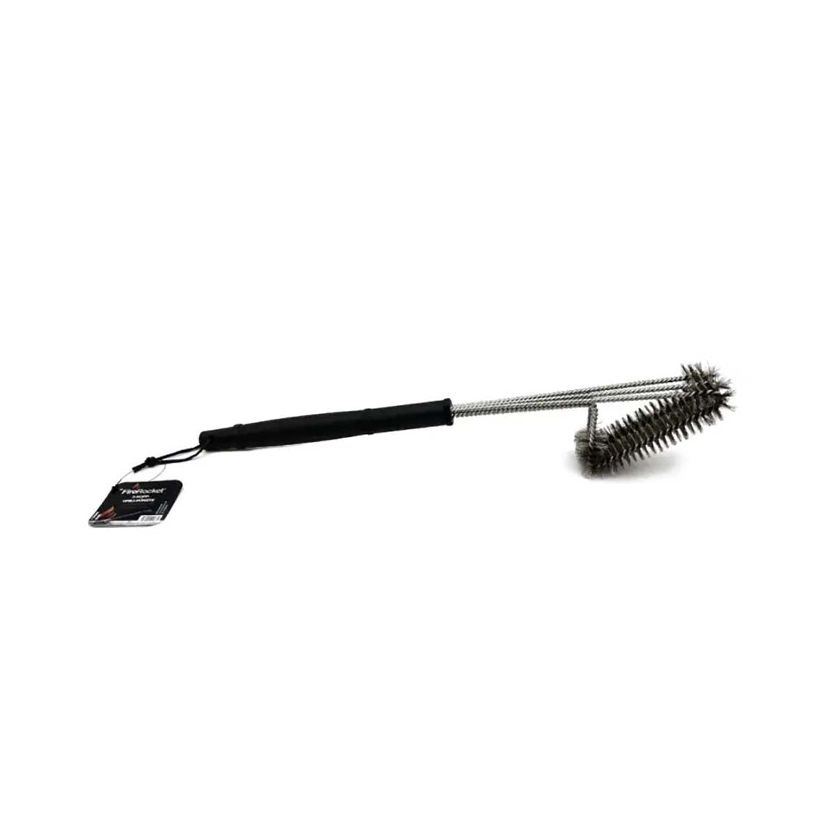 Grillbørste 3-raders rustfritt stål 55 cm - FireRocket i profil