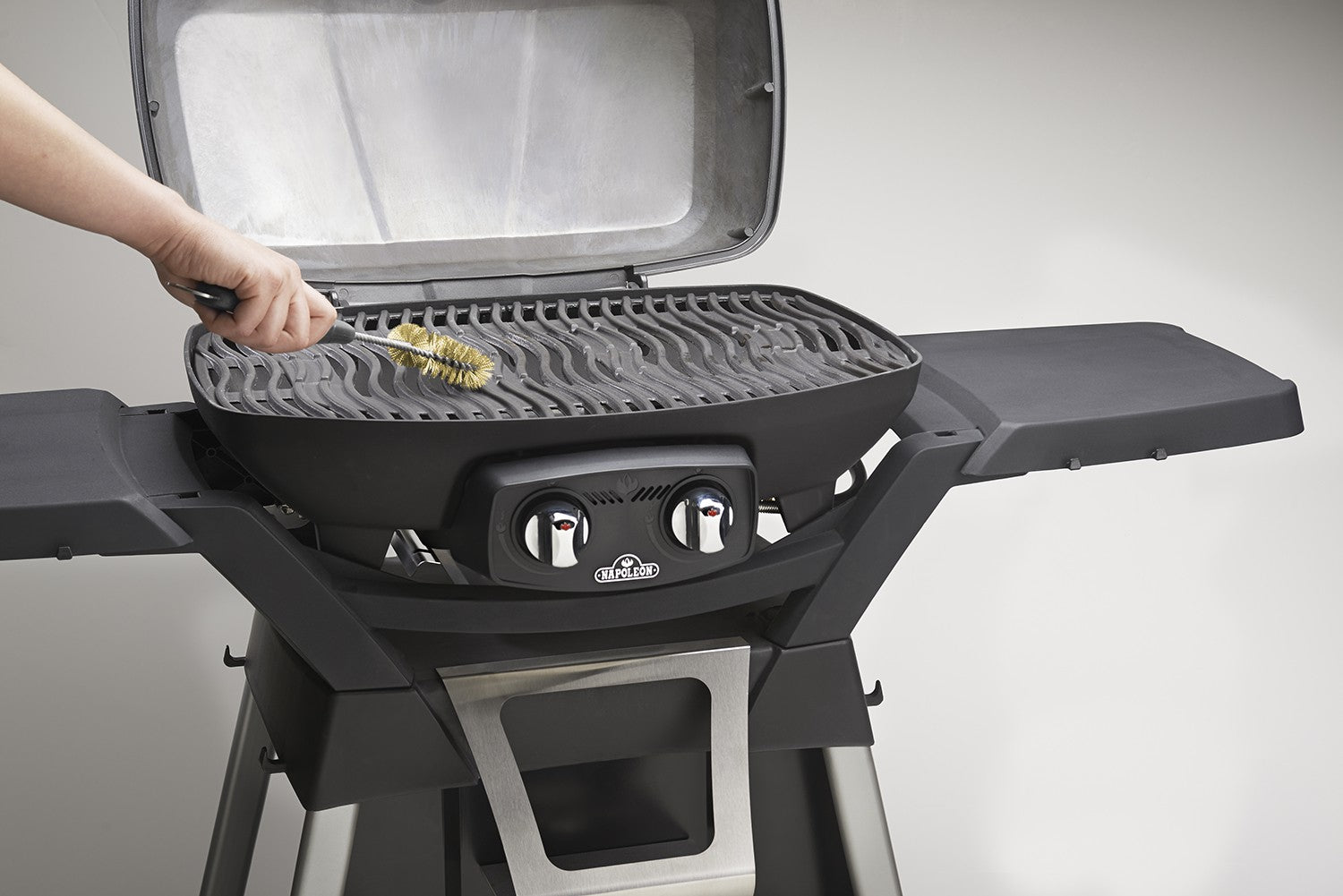 Grillbørste messing kompakt 31 cm - Napoleon bakside