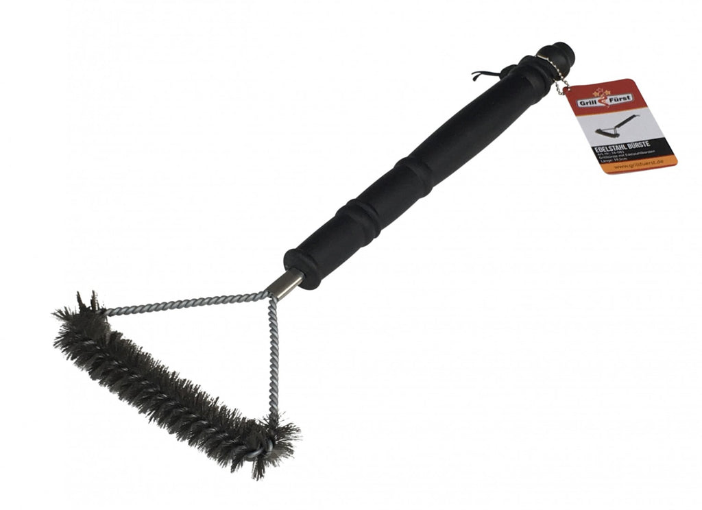 Grillbørste rustfritt stål 3-sidig 39,5 cm Grillfürst forfra