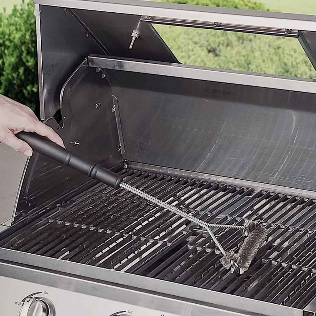 Grillbørste trekantet rustfritt stål 55 cm - SANTOS bakside