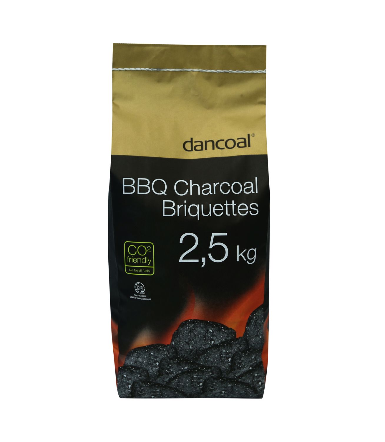 Grillbriketter 2,5 kg løvtre 4 timer brenntid - Dancoal forfra