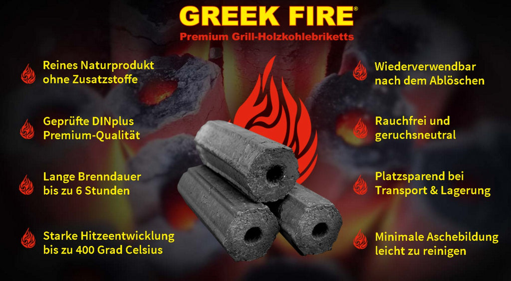 Nærbilde av Grillbriketter 4 kg eik og bøk - Greek Fire