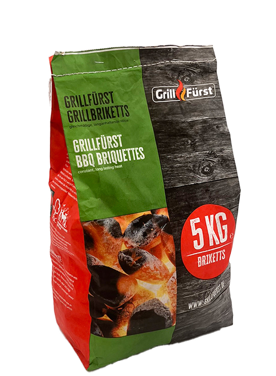 Bakside av Grillbriketter 5 kg hardtre fra Namibia - Grillfürst pakke