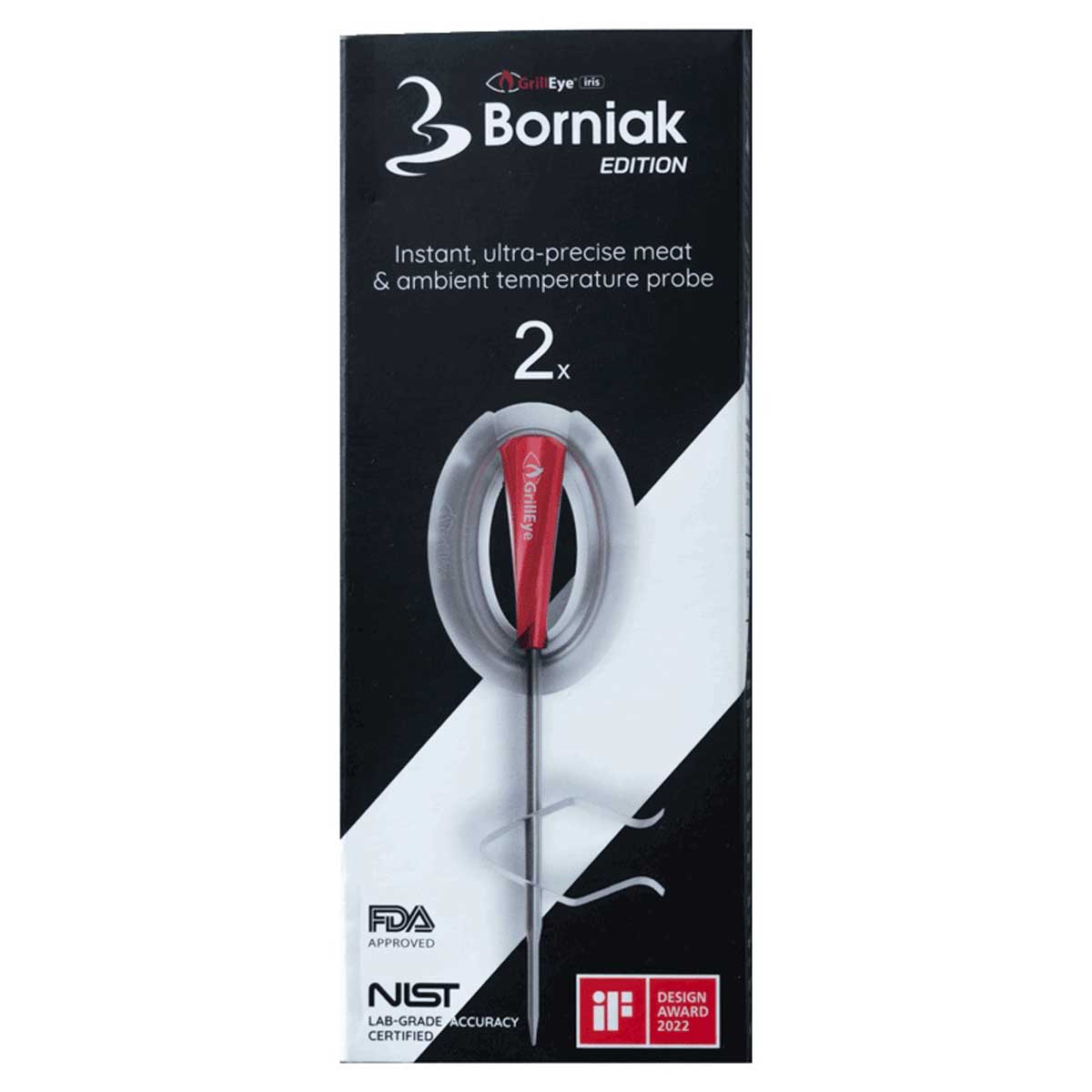 GrillEye IRIS temperatursonder 2 stk - Borniak Edition forfra