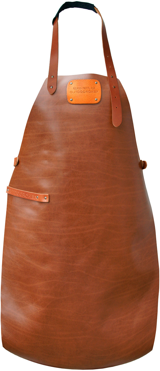 Grillforklæ lær Trettl 85x60 cm justerbar - Outdoorchef fra forfra
