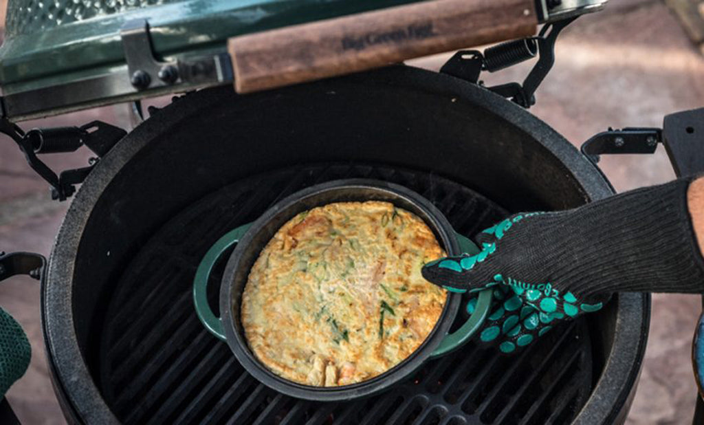 Grillhanske aramid/silikon varmebestandig 246°C Big Green Egg bakside