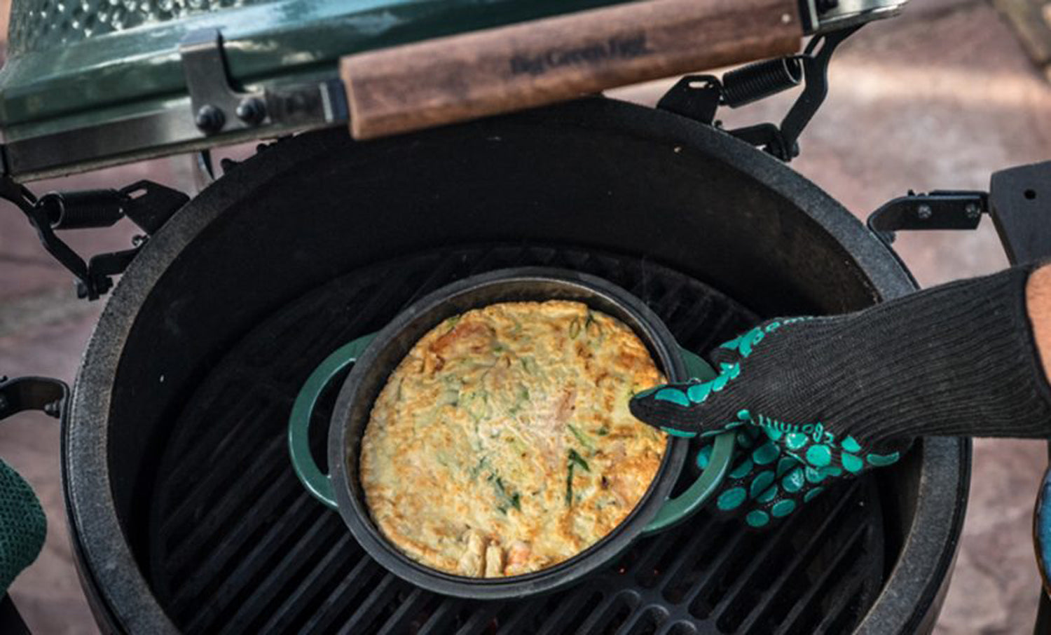 Grillhanske aramid/silikon varmebestandig 246°C Big Green Egg bakside