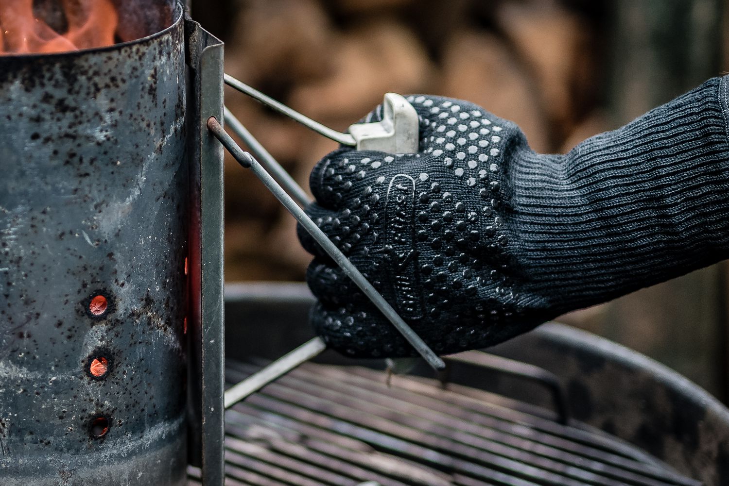 Detalj av silikonbelegg på Grillhanske silikon/aramid 500°C L/XL - Grillfürst