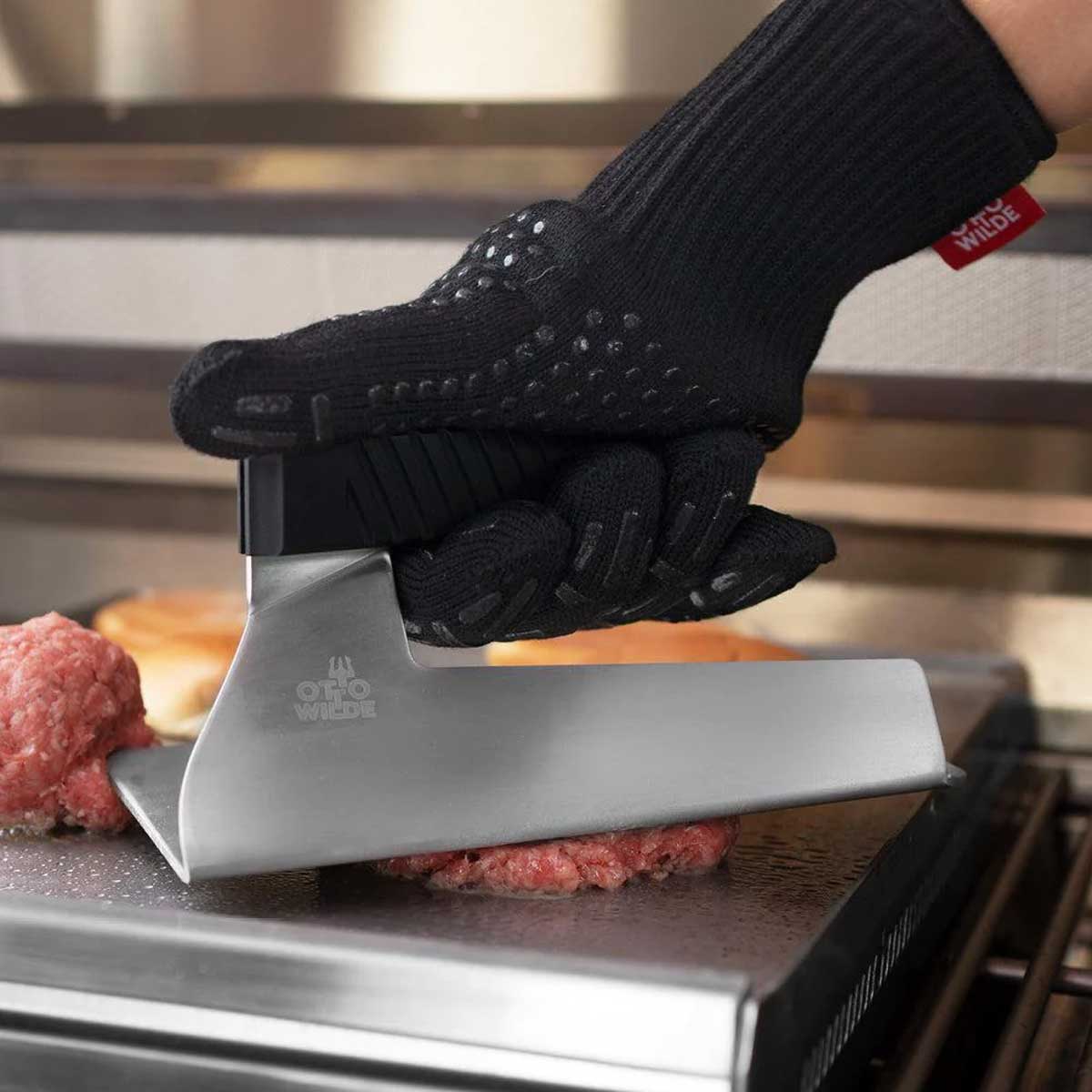 Grillhansker aramid varmebestandig 350 °C - Otto Wilde bakside