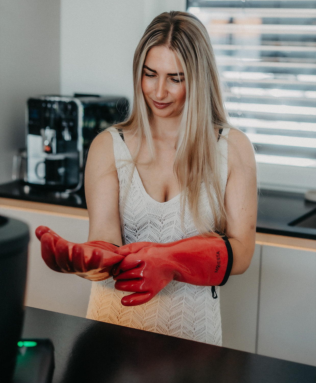 Detaljbildet av Grillhansker HeatPro Gloves silikon pink M