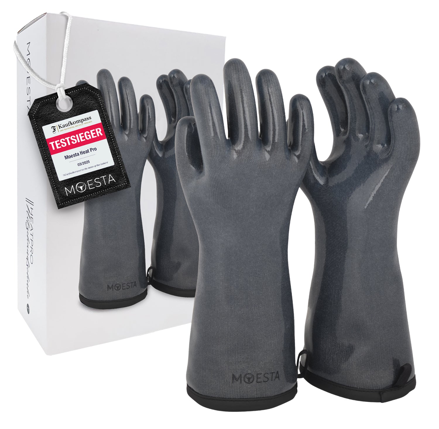 Grillhansker HeatPro Gloves silikon antrasitt XXL forfra