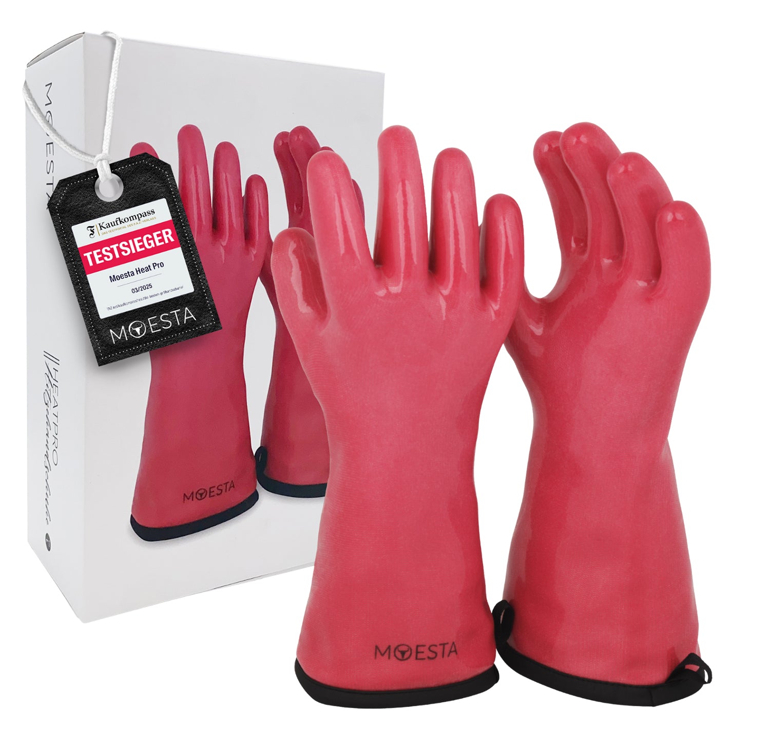 Grillhansker HeatPro Gloves silikon rosa str. L forfra