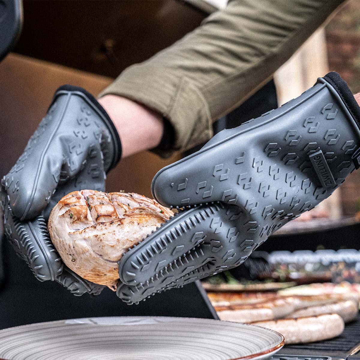 Grillhansker silikon 2-delt antrasitt BBQ+ - ZWILLING bakside