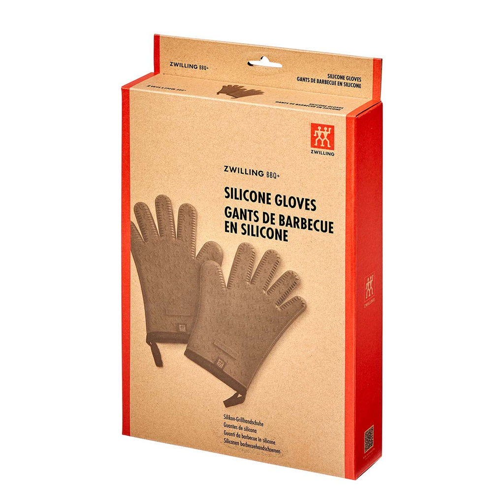 Grillhansker silikon 2-delt antrasitt BBQ+ - ZWILLING i bruk ved grill