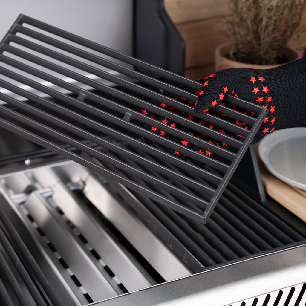Grillhansker varmebestandig 350°C universalstørrelse par SANTOS bakside