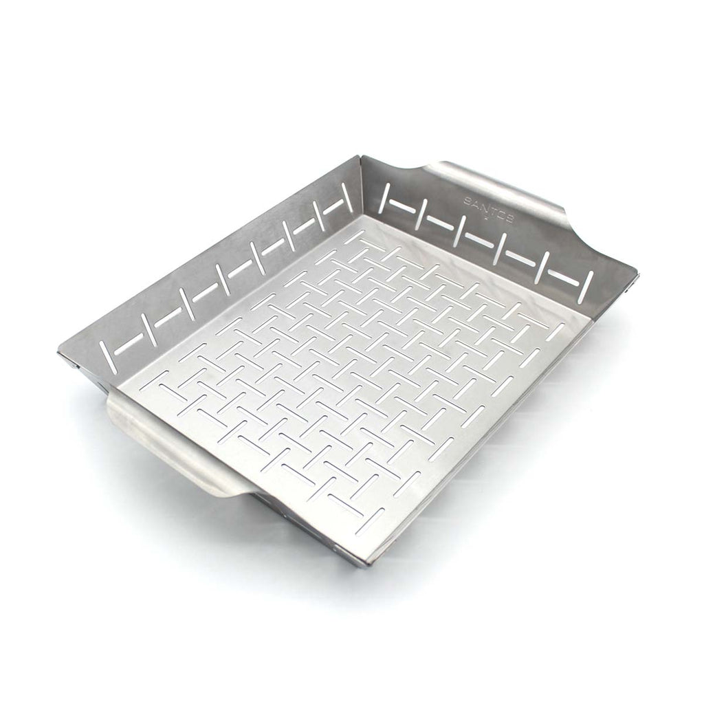 Grillkurv L rustfritt stål 35 x 24,2 cm - SANTOS forfra