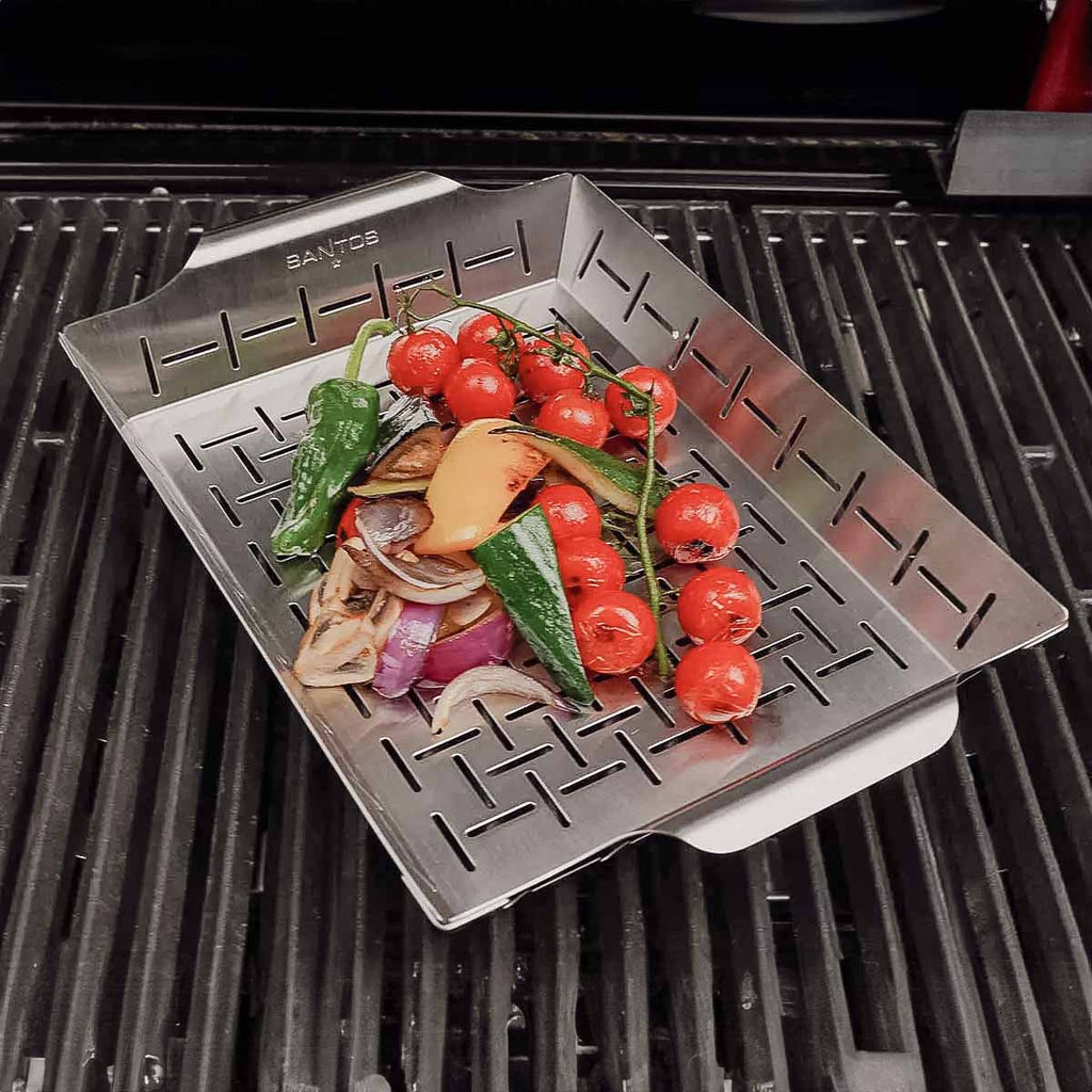 Bakside av Grillkurv L rustfritt stål 35 x 24,2 cm - SANTOS