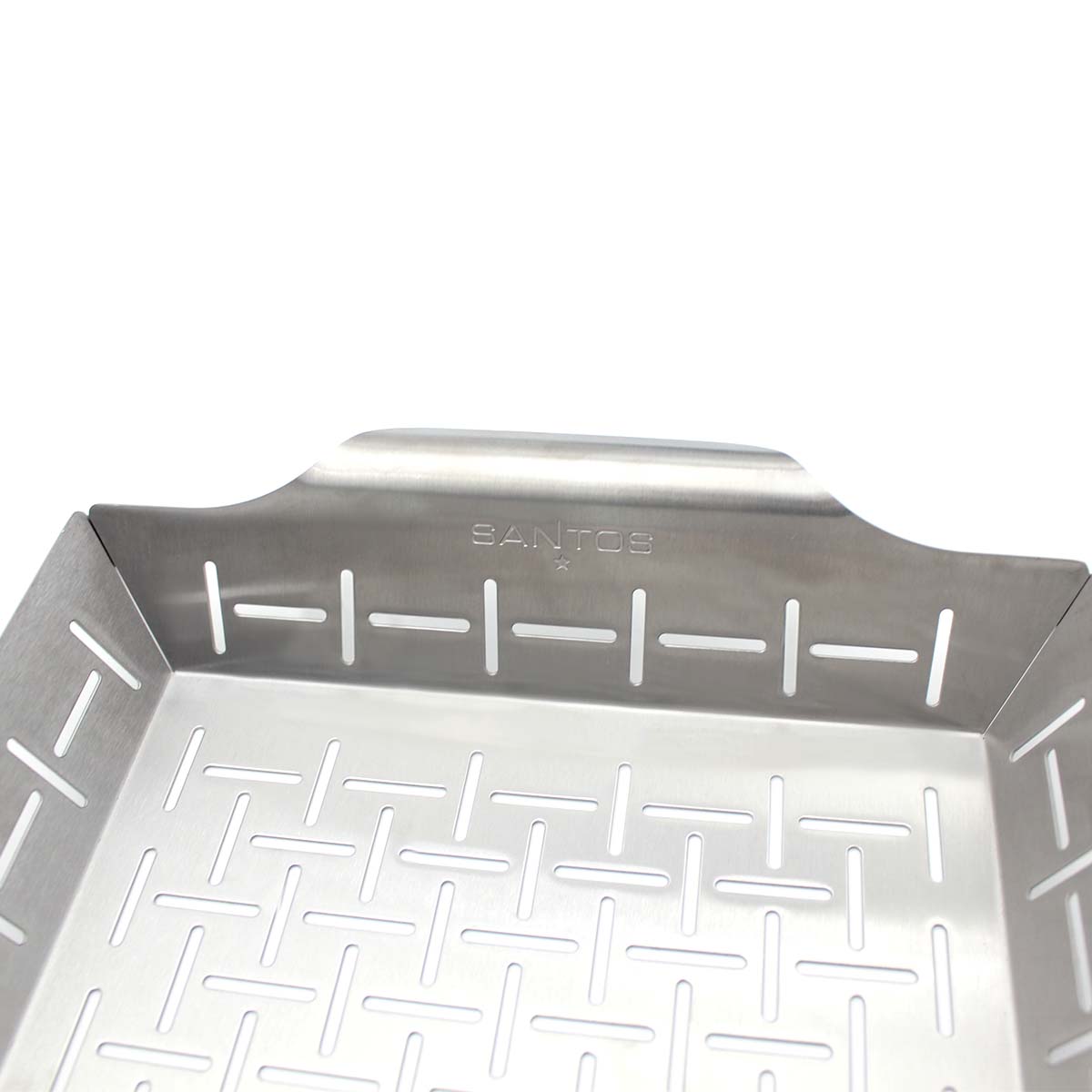 Montert Grillkurv L rustfritt stål 35 x 24,2 cm - SANTOS på grillen