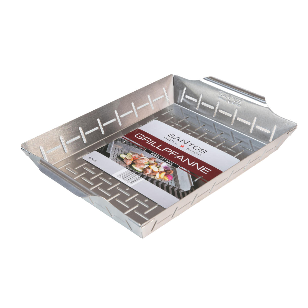 Visning av størrelse på Grillkurv L rustfritt stål 35 x 24,2 cm - SANTOS