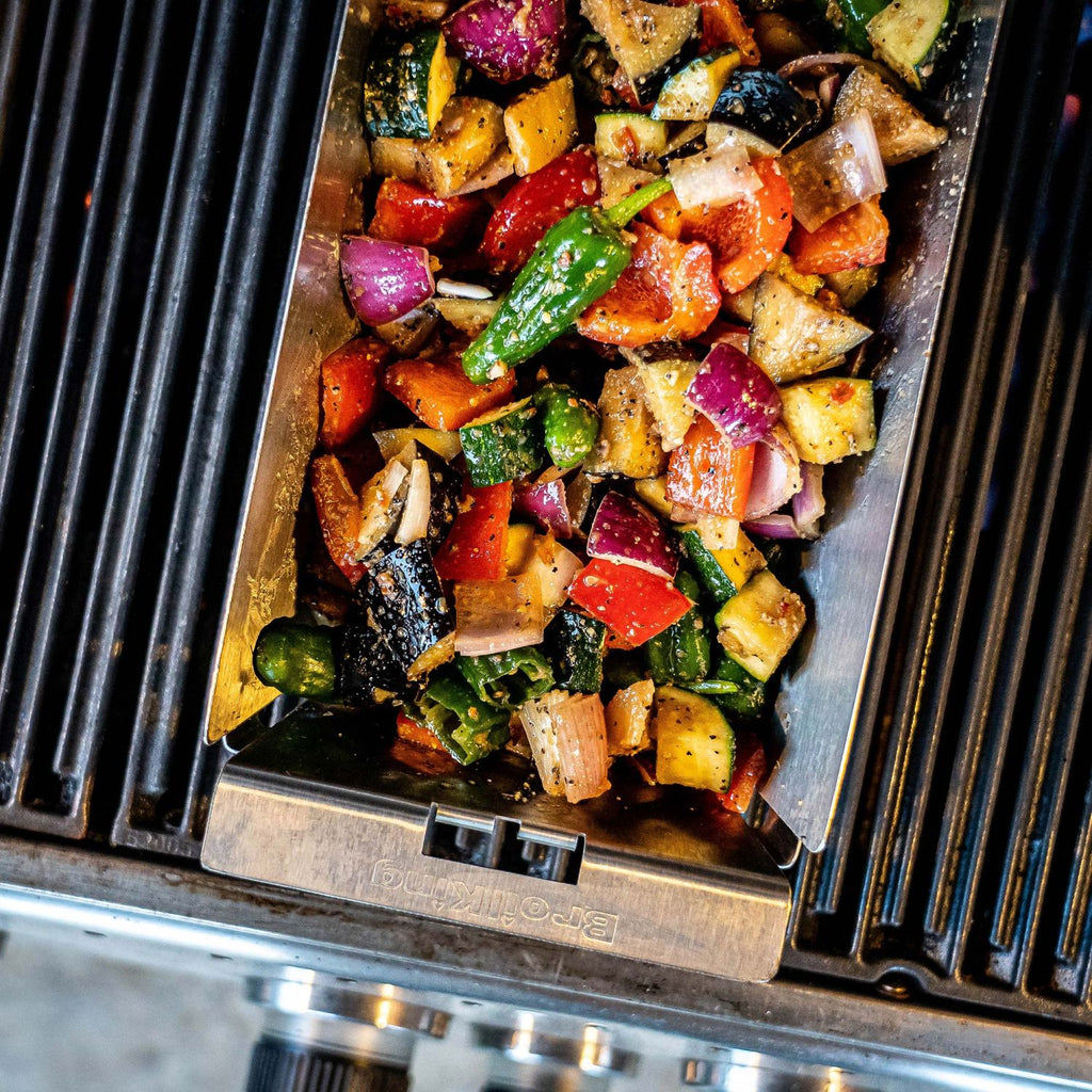 Grillkurv Narrow wok rustfritt stål smal 37x17 cm sett fra siden