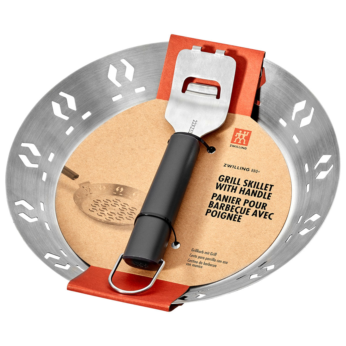 Nærbilde av håndtak på Grillkurv rund med håndtak 26 cm rustfritt stål BBQ+ - Zwilling
