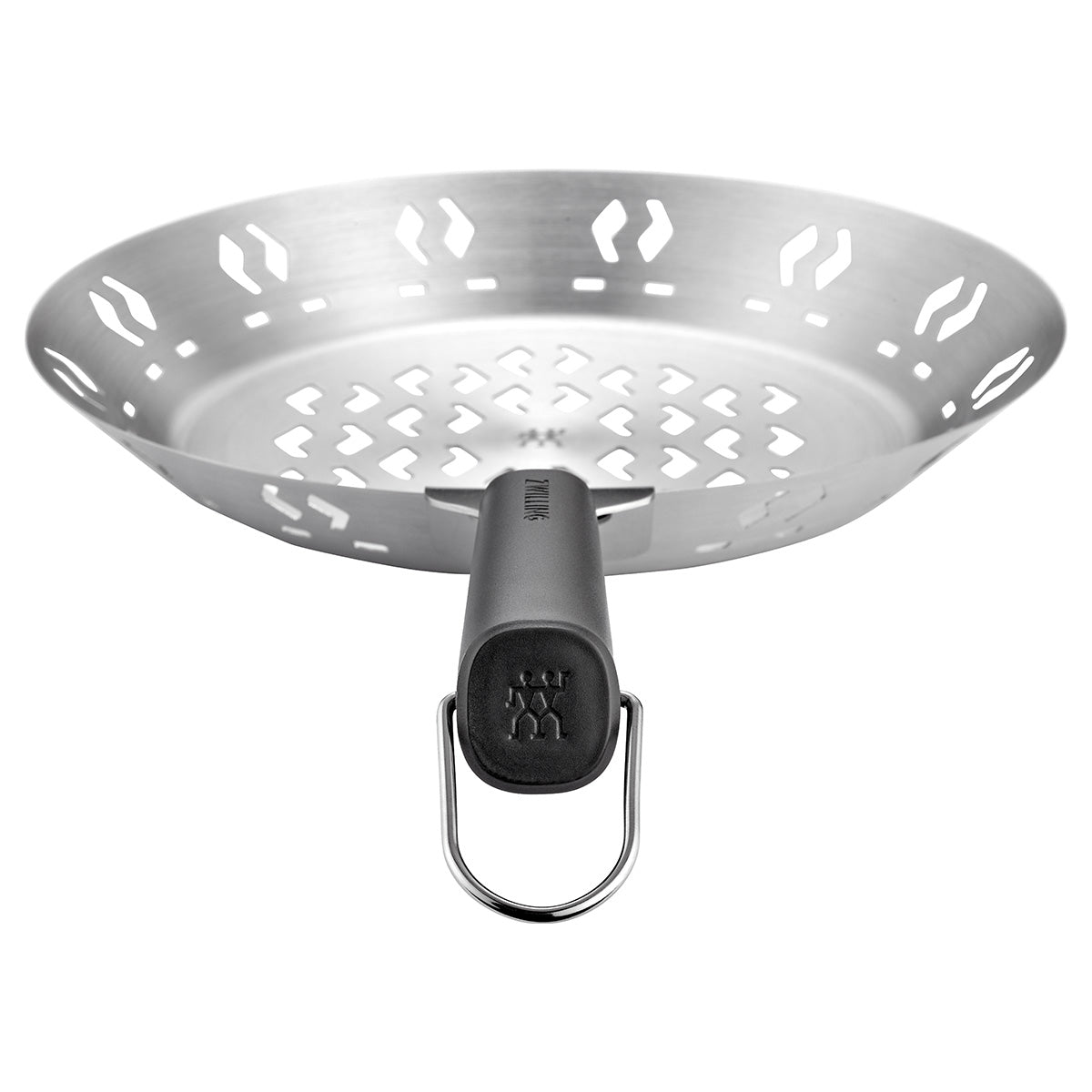 Detalj av perforert grillkurv rund med håndtak 26 cm rustfritt stål BBQ+ - Zwilling