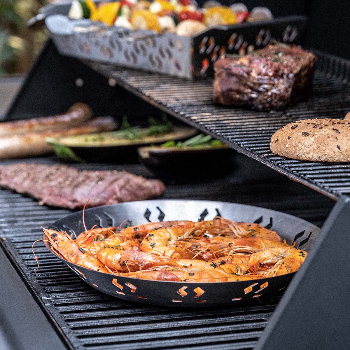 Grillkurv rund med håndtak 26 cm rustfritt stål BBQ+ - Zwilling komplett sett
