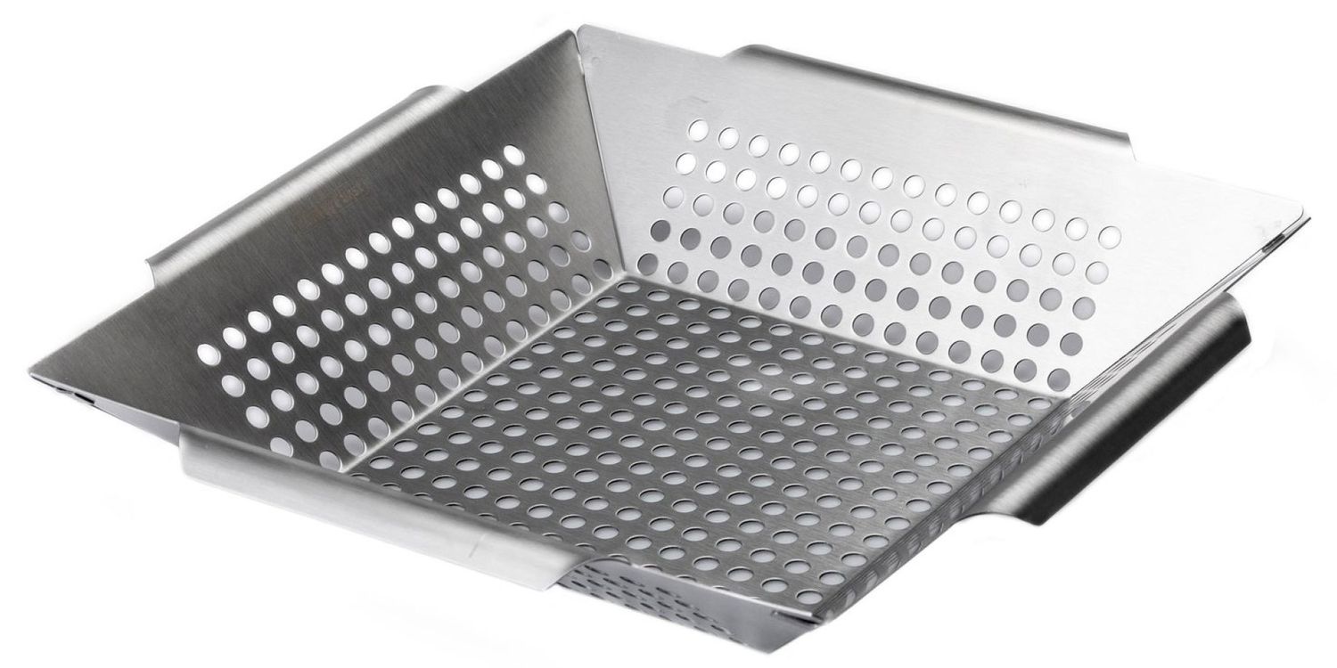 Grillkurv rustfritt stål 34,5 x 34,5 cm - Grillfürst forfra