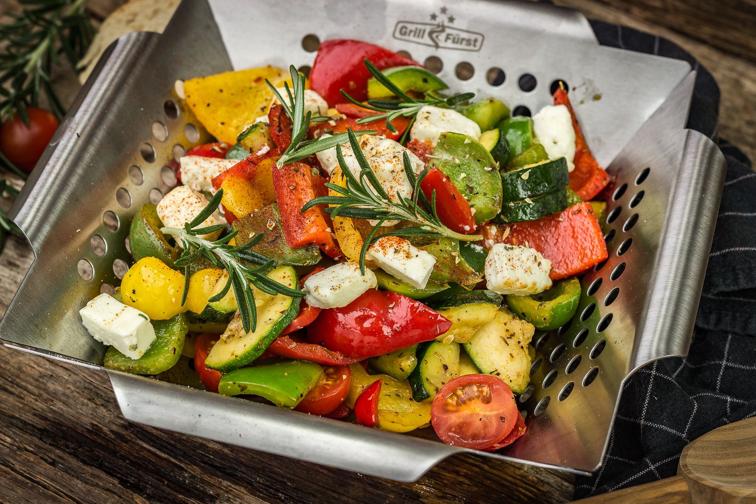 Grillkurv rustfritt stål 34,5 x 34,5 cm - Grillfürst på varmholderist