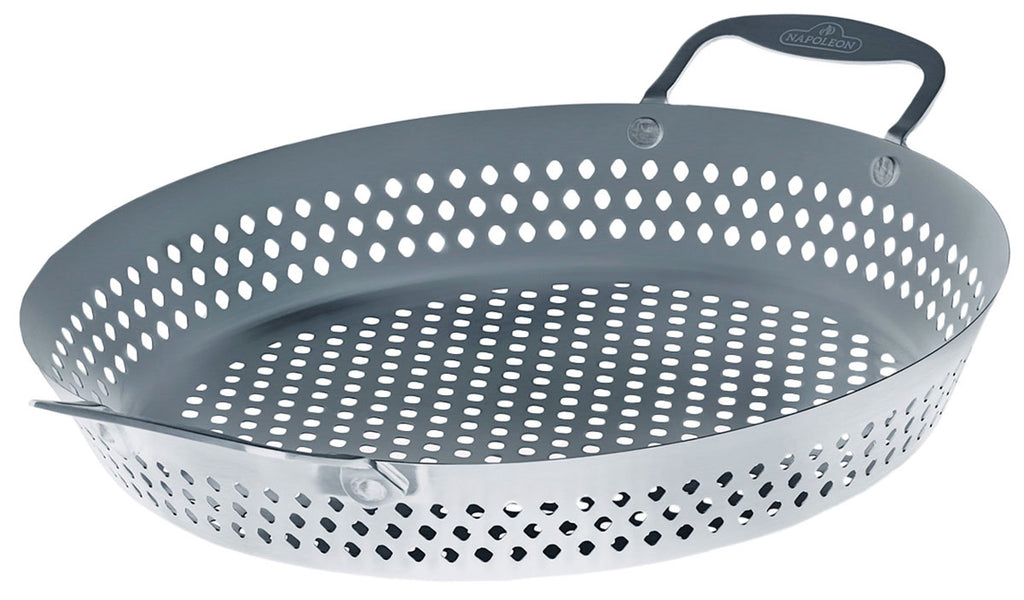 Grillkurv rustfritt stål rund 30 cm - Napoleon forfra