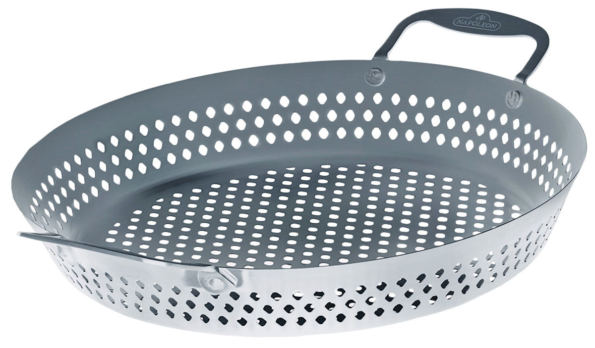 Grillkurv rustfritt stål rund 30 cm - Napoleon forfra
