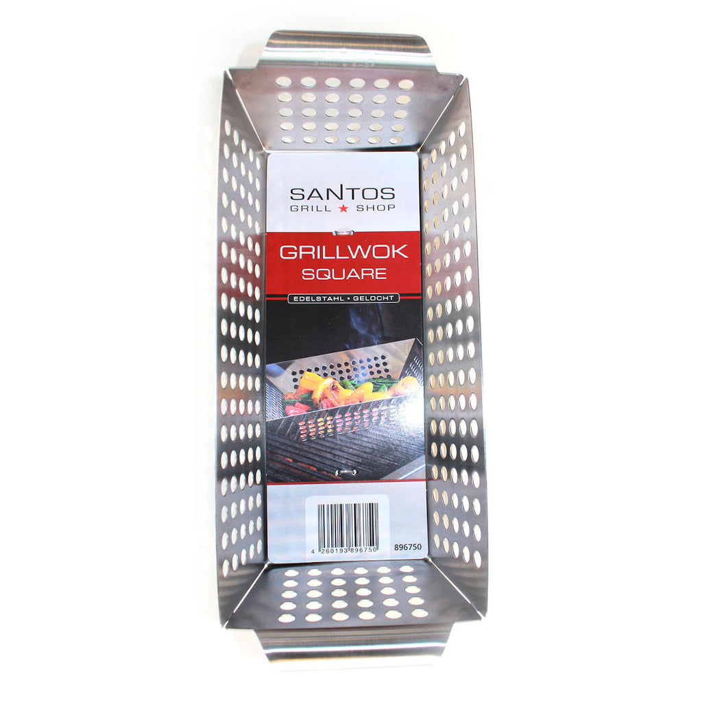 Håndtak på Grillkurv S / grillwok rustfritt stål 31,5 x 13,5 cm