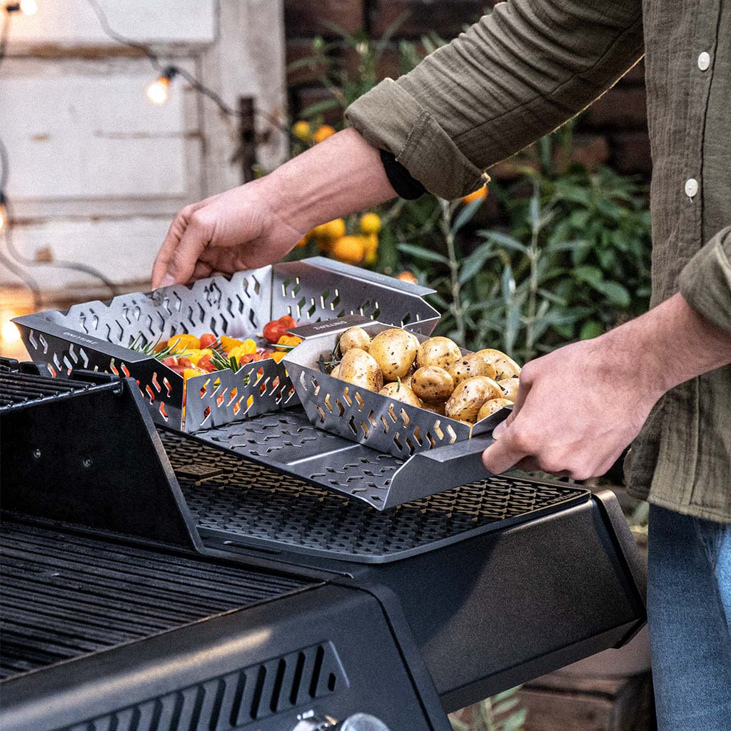 Detaljbilde av perforert rustfri Grillkurv sett rustfritt stål BBQ+ - ZWILLING
