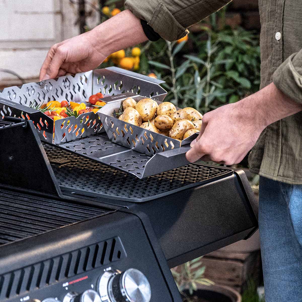 Grillkurv rustfritt stål BBQ+ størrelse S - ZWILLING stablet med andre kurver