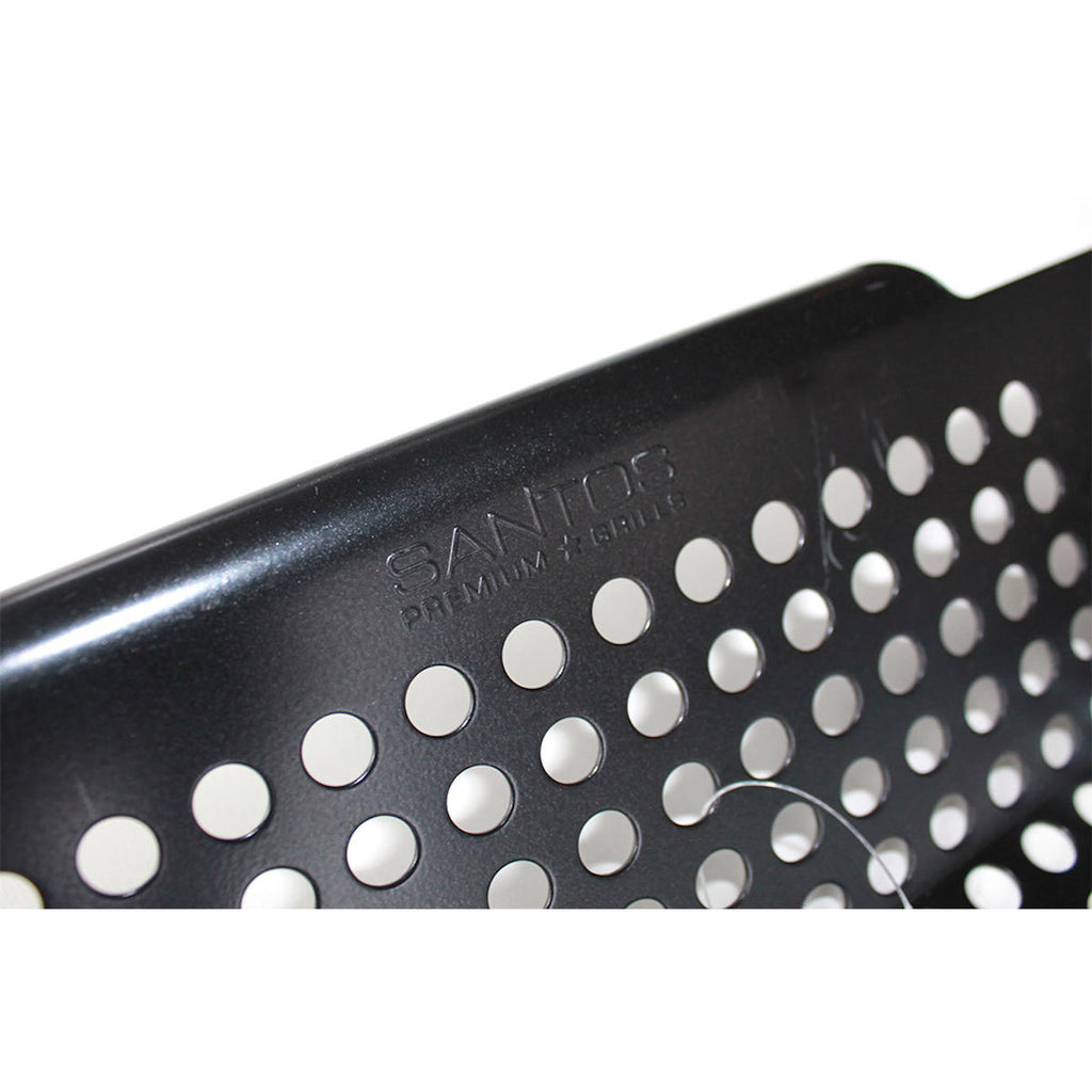 Grillkurv XL grillwok svart 30,5 x 30,5 cm - SANTOS nærbilde håndtak