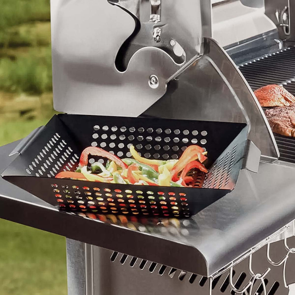 Grillkurv XL grillwok svart 30,5 x 30,5 cm - SANTOS på grillrist
