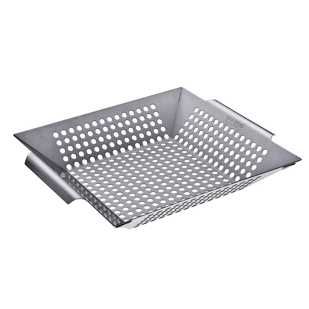 Grillkurv XL rustfritt stål 30,5 x 30,5 cm - SANTOS forfra