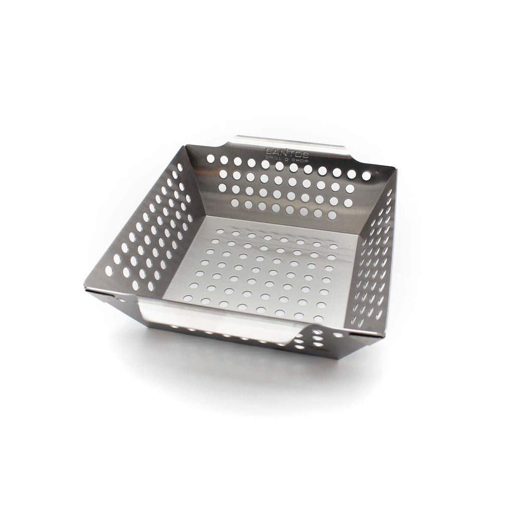 Grillkurv XS rustfritt stål 21,5 x 21,5 cm fra SANTOS forfra