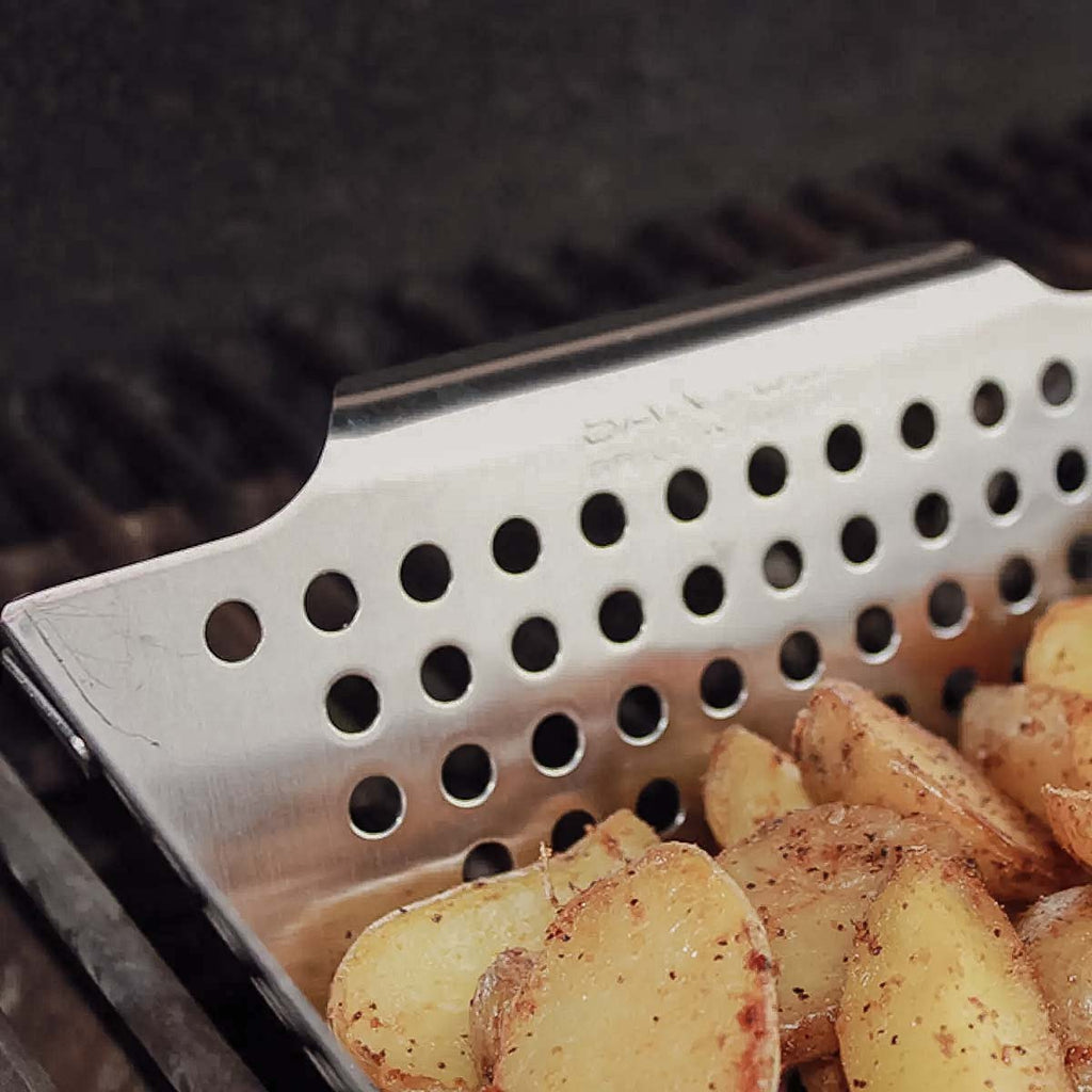 Bakside av Grillkurv XS rustfritt stål 21,5 x 21,5 cm - SANTOS