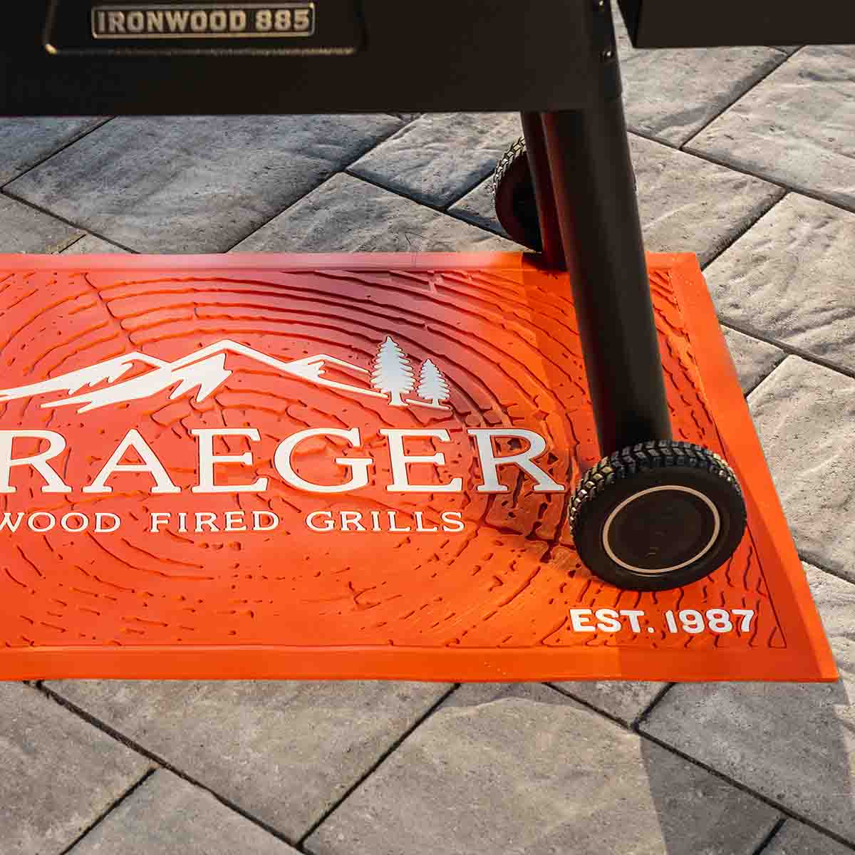 Montert Grillmatte oransje 120 x 75 cm - Traeger på grillen